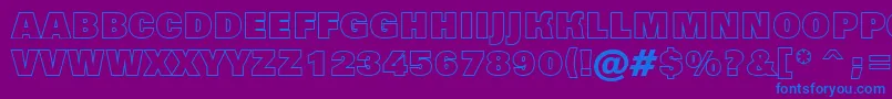 AGrotictitulotlhv-Schriftart – Blaue Schriften auf violettem Hintergrund
