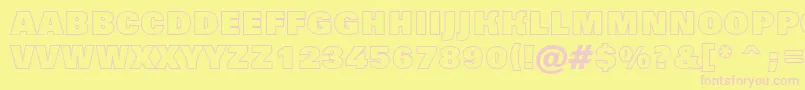 AGrotictitulotlhv-fontti – vaaleanpunaiset fontit keltaisella taustalla