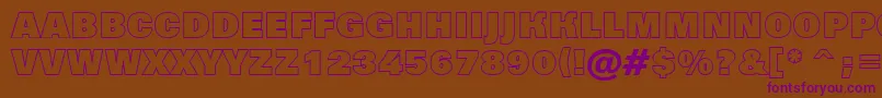 AGrotictitulotlhv-Schriftart – Violette Schriften auf braunem Hintergrund