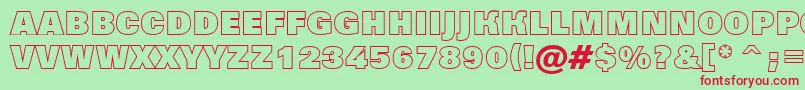 AGrotictitulotlhv-fontti – punaiset fontit vihreällä taustalla