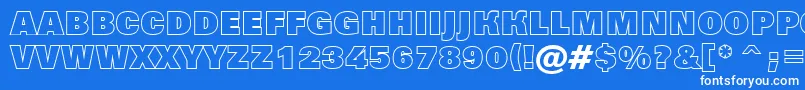 AGrotictitulotlhv-Schriftart – Weiße Schriften auf blauem Hintergrund