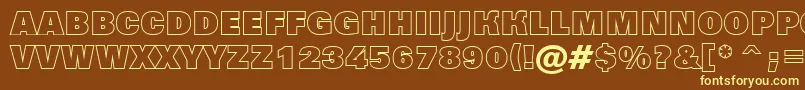 AGrotictitulotlhv-fontti – keltaiset fontit ruskealla taustalla