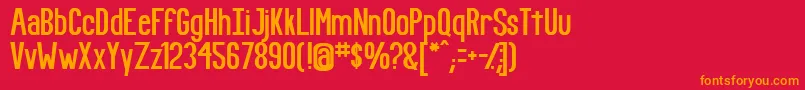 FundamentalRush Font – Orange Fonts on Red Background