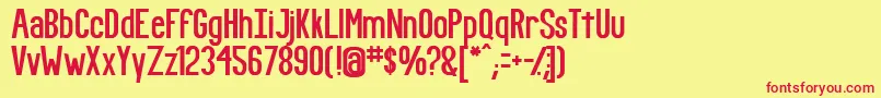 FundamentalRush-Schriftart – Rote Schriften auf gelbem Hintergrund