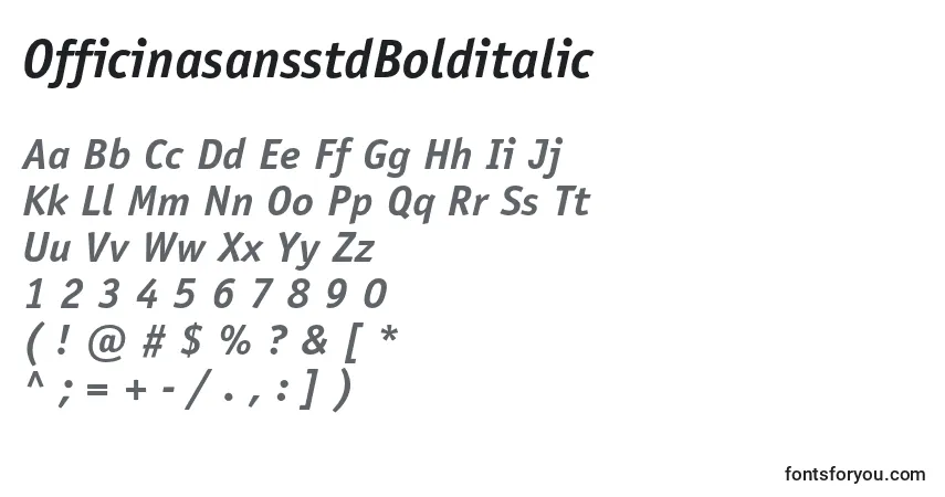 Fuente OfficinasansstdBolditalic - alfabeto, números, caracteres especiales