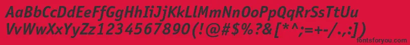 OfficinasansstdBolditalic Font – Black Fonts on Red Background
