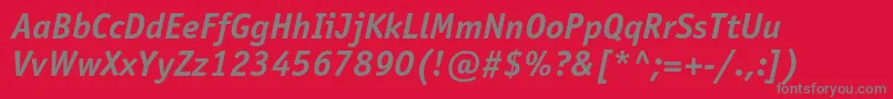 OfficinasansstdBolditalic Font – Gray Fonts on Red Background