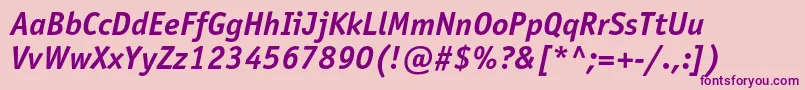 Police OfficinasansstdBolditalic – polices violettes sur fond rose
