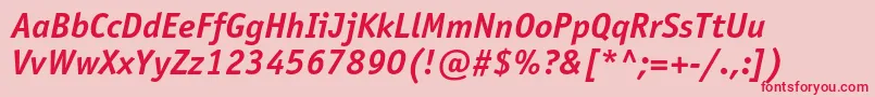 OfficinasansstdBolditalic Font – Red Fonts on Pink Background