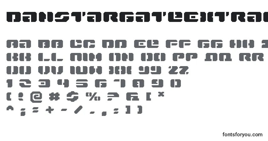 Czcionka DanStargateExtraExpanded – alfabet, cyfry, specjalne znaki