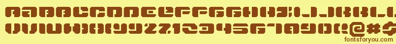 DanStargateExtraExpanded Font – Brown Fonts on Yellow Background