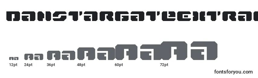 Размеры шрифта DanStargateExtraExpanded