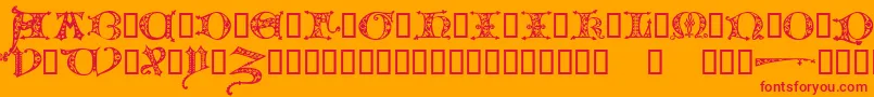 FlorimelTM Font – Red Fonts on Orange Background