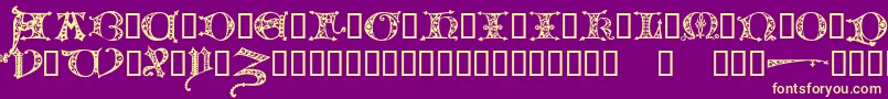 FlorimelTM Font – Yellow Fonts on Purple Background