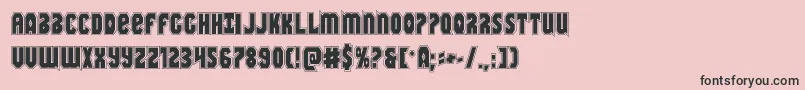 フォントWarnationacad – ピンクの背景に黒い文字