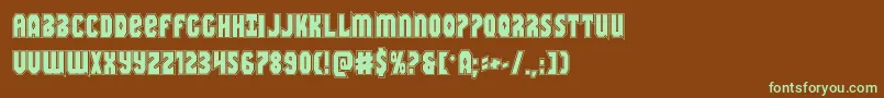 Warnationacad-fontti – vihreät fontit ruskealla taustalla