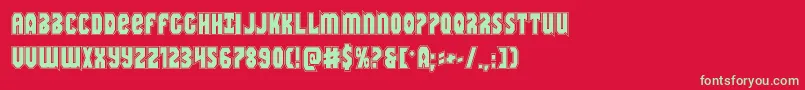 Шрифт Warnationacad – зелёные шрифты на красном фоне