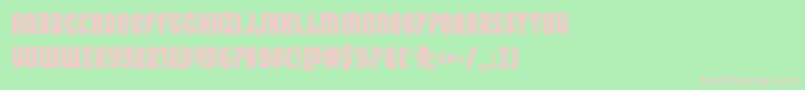 Warnationacad-Schriftart – Rosa Schriften auf grünem Hintergrund