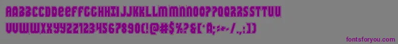 フォントWarnationacad – 紫色のフォント、灰色の背景