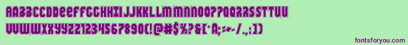 Warnationacad Font – Purple Fonts on Green Background