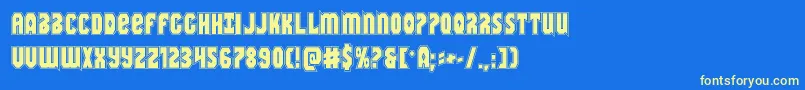 Warnationacad Font – Yellow Fonts on Blue Background