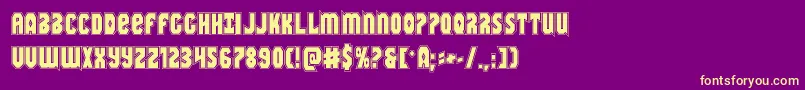 Warnationacad Font – Yellow Fonts on Purple Background