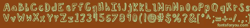 Kbcurioussoul Font – Green Fonts on Brown Background