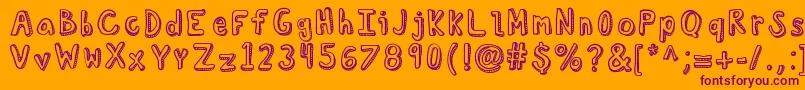 Kbcurioussoul Font – Purple Fonts on Orange Background