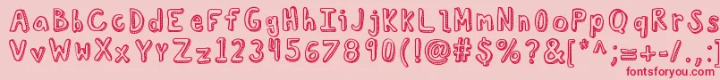Kbcurioussoul Font – Red Fonts on Pink Background
