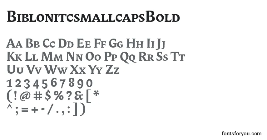 Шрифт BiblonitcsmallcapsBold – алфавит, цифры, специальные символы