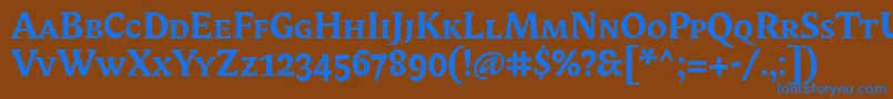 BiblonitcsmallcapsBold Font – Blue Fonts on Brown Background
