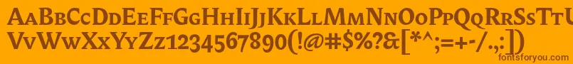 BiblonitcsmallcapsBold Font – Brown Fonts on Orange Background