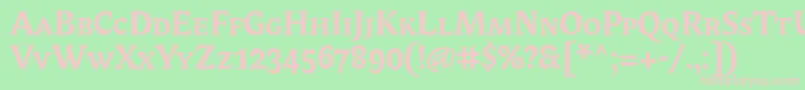 BiblonitcsmallcapsBold Font – Pink Fonts on Green Background