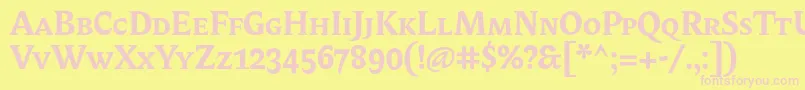 BiblonitcsmallcapsBold Font – Pink Fonts on Yellow Background