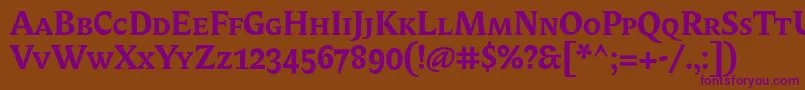 BiblonitcsmallcapsBold Font – Purple Fonts on Brown Background