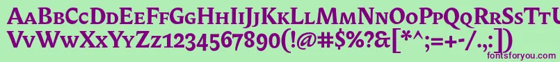 BiblonitcsmallcapsBold Font – Purple Fonts on Green Background