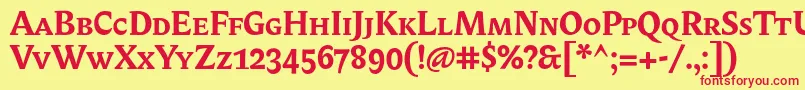 BiblonitcsmallcapsBold Font – Red Fonts on Yellow Background