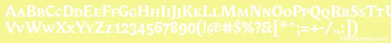 BiblonitcsmallcapsBold Font – White Fonts on Yellow Background