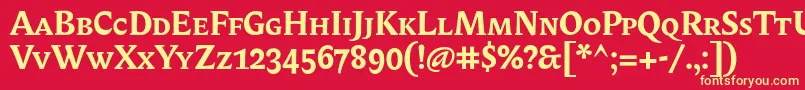 BiblonitcsmallcapsBold Font – Yellow Fonts on Red Background