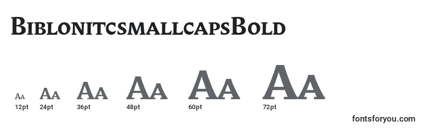 BiblonitcsmallcapsBold-fontin koot