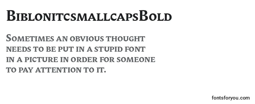 Обзор шрифта BiblonitcsmallcapsBold