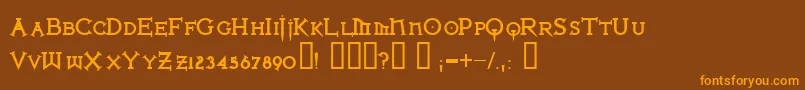 IronLeagueSmallcapsBlack Font – Orange Fonts on Brown Background