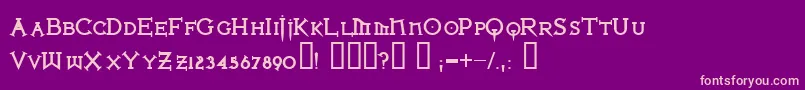 フォントIronLeagueSmallcapsBlack – 紫の背景にピンクのフォント