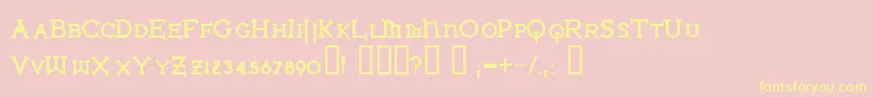 IronLeagueSmallcapsBlack Font – Yellow Fonts on Pink Background