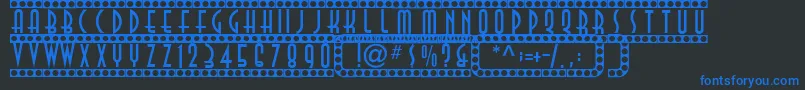 Showtime Font – Blue Fonts on Black Background