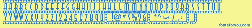 Showtime Font – Blue Fonts on Yellow Background