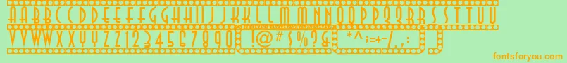 Showtime Font – Orange Fonts on Green Background