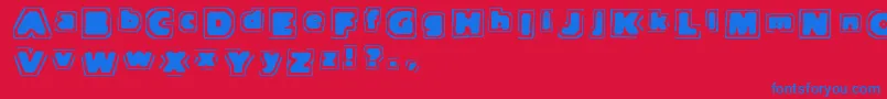 Tnote-Schriftart – Blaue Schriften auf rotem Hintergrund