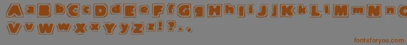 フォントTnote – 茶色の文字が灰色の背景にあります。