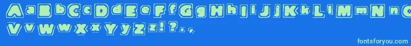 Tnote Font – Green Fonts on Blue Background